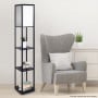 Sarantino Etagere Floor Lamp Shelves in Black Frame with Fabric Shade thumbnail 6