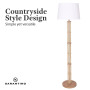 Rattan Floor Lamp With Off-White Linen Shade by Sarantino thumbnail 5
