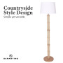 Sarantino Rattan Floor Lamp With Off-White Linen Shade thumbnail 5