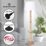 Rattan Floor Lamp With Off-White Linen Shade by Sarantino thumbnail 9