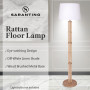 Rattan Floor Lamp With Off-White Linen Shade by Sarantino thumbnail 11