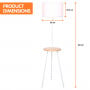 Metal Tripod Floor Lamp Shade with Wooden Table Shelf thumbnail 2