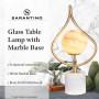 Sarantino Sculptural Orange Glass Table Lamp with White Marble Base thumbnail 10