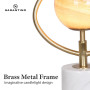 Sarantino Sculptural Orange Glass Table Lamp with White Marble Base thumbnail 7
