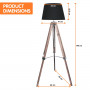 Timber Tripod Floor Lamp Shade Adjustable Height Linen Taper Fabric thumbnail 2