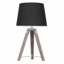 Sarantino Wooden Tripod Table Lamp With Black Linen Taper Fabric Shade thumbnail 1