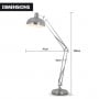 Sarantino Metal Architect Floor Lamp Shade Adjustable Height - Chrome thumbnail 2