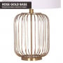 Sarantino Rose Gold Table Lamp with Linen Drum Shade thumbnail 4
