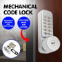 Push Button Digital Mechanical Combination Security Door Lock Chrome thumbnail 8