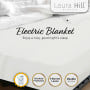 Heated Electric Blanket Double Size Fitted Polyester Underlay Winter Throw - White thumbnail 5