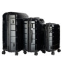 Olympus 3PC Artemis Luggage Set Hard Shell Suitcase ABS+PC  Jet Black thumbnail 1