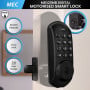 MEC Digital Motorised Smart Lock 20 User Codes Auto-Lock Backlit Keypad Matte Black thumbnail 7
