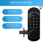 MEC Digital Motorised Smart Lock 20 User Codes Auto-Lock Backlit Keypad Matte Black thumbnail 4