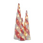 3 Piece Red & White Tabletop Christmas Tree Set with Lights thumbnail 1
