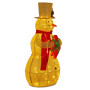 120cm Gold Outdoor Christmas Snowman with Lights thumbnail 2
