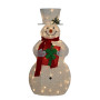 120cm White Outdoor Christmas Snowman with Lights thumbnail 1