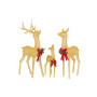 Set of 3 Gold Mesh Outdoor Christmas Display Reindeer with Lights thumbnail 1