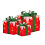 3 Piece Christmas Present Display Set with Lights - Red Finish thumbnail 1