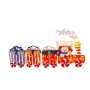 Christmas Train & 3 Carriages with Lights Indoor/Outdoor thumbnail 1