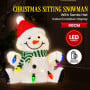 Christabelle 40cm Light Up Sitting Snowman Christmas Decoration with 35 Warm White LED Lights Festive Tabletop Decor thumbnail 3