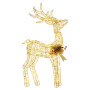 Christabelle Light Up Christmas Reindeer Display Indoor & Outdoor Decoration Warm White LED Lights Gold Bow Wire Frame thumbnail 1