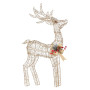 Christabelle Light Up Christmas Reindeer Display Indoor & Outdoor Decoration Warm White LED Lights Gold Bow Wire Frame thumbnail 3