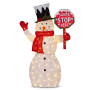 Christabelle 1.21m Snowman Christmas Light Up Display LED Santa Stop Here Sign Outdoor Indoor Xmas Yard Lawn Statue thumbnail 1