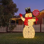 Christabelle 1.21m Snowman Christmas Light Up Display LED Santa Stop Here Sign Outdoor Indoor Xmas Yard Lawn Statue thumbnail 2