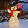 Christabelle 1.21m Snowman Christmas Light Up Display LED Santa Stop Here Sign Outdoor Indoor Xmas Yard Lawn Statue thumbnail 8