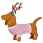 Christabelle 73cm Dachshund Dog Christmas Light Up Display Pine Cone Lights Outdoor Indoor Xmas Yard Lawn Statue thumbnail 4