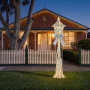 Christabelle 1.5m Lamp Post Christmas Light Up Display Silver Bows Warm White LED Outdoor Indoor Xmas Yard Lawn Statue thumbnail 9