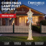Christabelle 1.5m Lamp Post Christmas Light Up Display Silver Bows Warm White LED Outdoor Indoor Xmas Yard Lawn Statue thumbnail 10