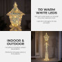Christabelle 1.5m Lamp Post Christmas Light Up Display Silver Bows Warm White LED Outdoor Indoor Xmas Yard Lawn Statue thumbnail 3