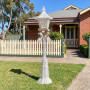 Christabelle 1.5m Lamp Post Christmas Light Up Display Silver Bows Warm White LED Outdoor Indoor Xmas Yard Lawn Statue thumbnail 5