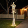 Christabelle 1.5m Lamp Post Christmas Light Up Display Silver Bows Warm White LED Outdoor Indoor Xmas Yard Lawn Statue thumbnail 6