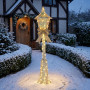 Christabelle 1.5m Lamp Post Christmas Light Up Display Silver Bows Warm White LED Outdoor Indoor Xmas Yard Lawn Statue thumbnail 7