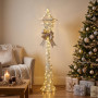 Christabelle 1.5m Lamp Post Christmas Light Up Display Silver Bows Warm White LED Outdoor Indoor Xmas Yard Lawn Statue thumbnail 8