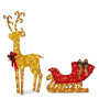 Christabelle 1.62m Reindeer Sleigh Christmas Light Up Display Warm White LED Outdoor Indoor Xmas Yard Lawn Statue thumbnail 1