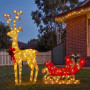 Christabelle 1.62m Reindeer Sleigh Christmas Light Up Display Warm White LED Outdoor Indoor Xmas Yard Lawn Statue thumbnail 6