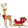 Christabelle 1.62m Reindeer Sleigh Christmas Light Up Display Warm White LED Outdoor Indoor Xmas Yard Lawn Statue thumbnail 3