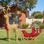 Christabelle 1.62m Reindeer Sleigh Christmas Light Up Display Warm White LED Outdoor Indoor Xmas Yard Lawn Statue thumbnail 7