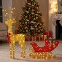 Christabelle 1.62m Reindeer Sleigh Christmas Light Up Display Warm White LED Outdoor Indoor Xmas Yard Lawn Statue thumbnail 10