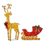 Christabelle 1.62m Reindeer Sleigh Christmas Light Up Display Warm White LED Outdoor Indoor Xmas Yard Lawn Statue thumbnail 1