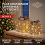 Christabelle 2 Pale Champagne Christmas Gift Boxes Light Up Display 35cm 28cm Indoor Xmas Festive Decoration thumbnail 7