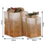 Christabelle 2 Gold White Christmas Gift Boxes Light Up Display 41cm 35cm Indoor Xmas Festive Decoration thumbnail 3