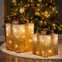 Christabelle 2 Gold White Christmas Gift Boxes Light Up Display 41cm 35cm Indoor Xmas Festive Decoration thumbnail 7
