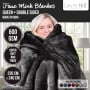 600GSM Large Double-Sided Queen Faux Mink Blanket - Black thumbnail 9