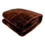 Laura Hill 600GSM Large Double-Sided Faux Mink Blanket - Chocolate thumbnail 1