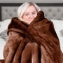 Laura Hill 600GSM Large Double-Sided Faux Mink Blanket - Chocolate thumbnail 9