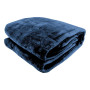Laura Hill 600GSM Large Double-Sided Faux Mink Blanket- Navy thumbnail 3